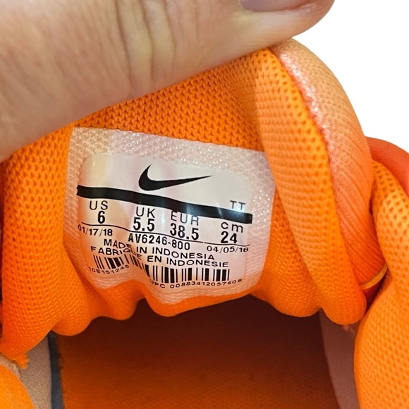NIKE AIR MAX 95 Just Do It 2018 Orange Shoes Sneakers AV6246-800 Mens Size 6 EUC - Picture 8 of 8